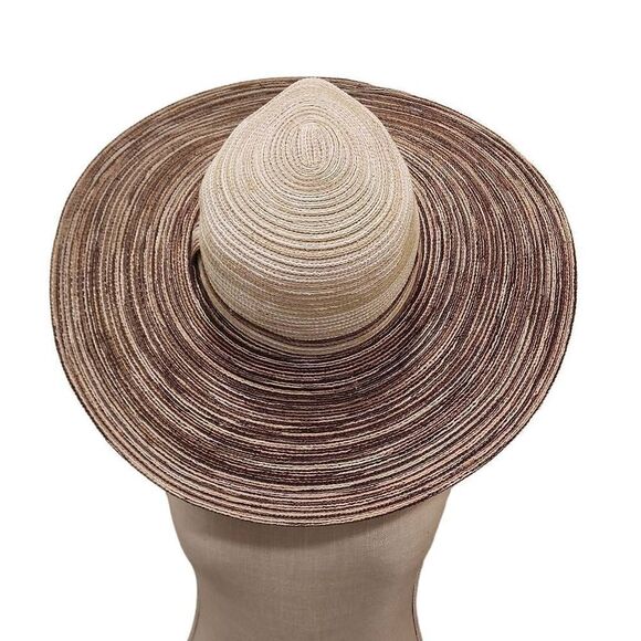 Cruise Club Womens Brown Polyester Pull On Sun Protection Wide-Brimmed Straw Hat - Picture 1 of 12